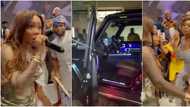 Bride ecstatic as Tiwa Savage 'shuts down' wedding party, gets brand new 2021 G-Wagon from her dad