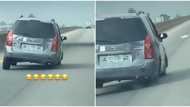 "Na juju be dis": Reactions to viral video of car speeding with only 3 tires on Nigerian express road