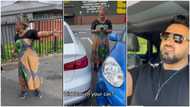 Nigerian woman hits oyinbo's car, makes u-turn and begs profusely after claiming she was not wrong in video