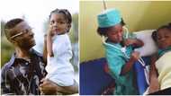 Singer Wizkid’s son Zion looking cute in doctor costume as he attends to ‘patient’