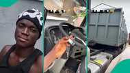 "Bro, you sabi invest": Reactions as young man buys expensive brand-new truck, shows it off
