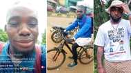 "Where is Davido?" Nigerian man with bicycle begins long journey from Benue to Lagos to see singer