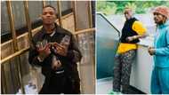 Wizkid hilariously 'murders' Palazzo song in video as he meets DJ Spinall, fan says "Wizzy no sabi lyrics"