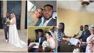 Photos as Nigerian man gets married to beautiful Oyinbo lady in style, many say she looks young