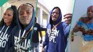 "Na there u wan pass go US?" Portable, wife land in Ghana, he flaunts bundles of money in video