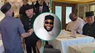 Video as Bright Chimezie dances, showers Davido with prayer after breakfast meeting, clip trends