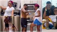 BBNaija Tobi Bakre and pregnant wife scatter dance in the kitchen as he spends sweet time with his family