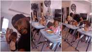 Photos of man babysitting cute triplets as they eat 'break' the internet