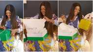 Actress Mercy Aigbe shows off expensive designer bag she got from rich friend ahead of her birthday (photos, video)