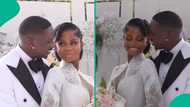 JP2025: Priscy and Juma Jux finally storm white wedding venue, fans gush over romantic video