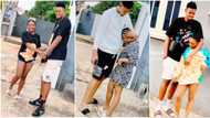 "Long Distance Relationship": Very Tall Nigerian Man Showcases His Small Bae on Social Media, Video Goes Viral