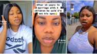 "After 15 years of marriage": Nigerian mum of 4 sheds tears in video as husband tells her she's not his spec