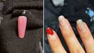 Lady exposes husband after finding pink press-on nail in his suitcase on his return from 'business trip'