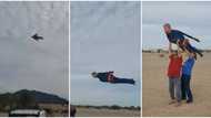 "Is this for real?" Video of life-sized super man drone flying over the sky stuns residents, goes viral