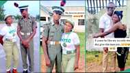 "Love at first sight": Cute pictures as corper falls in love with her platoon commander in NYSC camp