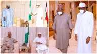 Photos emerge as Buhari meets TY Danjuma, billionaire businessman Indimi behind closed door