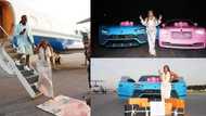 Man spoils his wife with rich birthday celebration as he gifts her two expensive cars and a private jet trip
