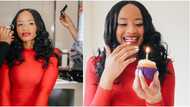 Kanu Nwankwo's wife Amara celebrates birthday with stunning photos of herself in red dress