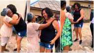 Nigerian woman overjoyed as son returns home with oyinbo girlfriend, hugs her in cute video
