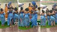 "They love her": Asoebi girls dance with bride under rain during traditional wedding, video goes viral