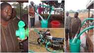 Amazing photos show okada's engine serving as pumping machine for farmers, people praise it