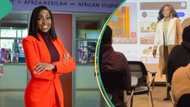 Actress Omowunmi Dada resumes as lecturer at US university, flaunts office, teaches students in clip