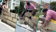 Woman builds wall, tiles her house herself without builders, video shows her mixing cement
