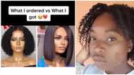 Lady left disappointed after receiving 2 wigs purchased online, video goes viral