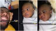 "Give her a taste": Father pretends, cries exactly like his baby, daughter looks at him in surprise