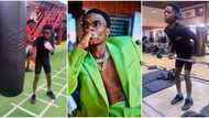 "Wetin he dey find for dere": Fans React as Wizkid's son, Tife hits gym seen working out, clip trends