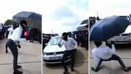 Energetic Schoolboy Shows Off Impressive Dance Moves in Front of Moving Cars, People on Roadside Stop to Watch