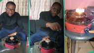 "It's my talent": Nigerian man invents cooker that uses fuel and water, photos emerge
