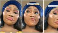 "Na acid rain?" Nigerians react as lady's birthday shoot makeup gets ruined by rain