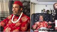 "How did he get a son like Yul?" Pete Edochie sits on throne, speaks Igbo, quotes bible as he breaks kola nut