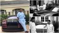 Rich young Nigerian man flaunts his dad's fleet of Rolls Royce, pictures go viral