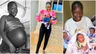"Blessing overload": Nigerian mum who welcomed triplets, 2 boys, 1 girl flaunts them in heartwarming video