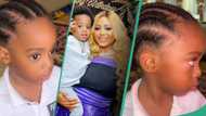 “Mama made me angry”: Cute video as Regina Daniels’ son refuses to smile at her after she made him upset