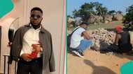 Man gets angry as woman who breaks rocks for living mentions alleged amount she earns, people react
