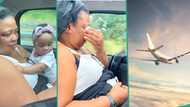 "Going back to Nigeria": Baby cries as grandma who visited UK-based daughter for Omugwo leaves