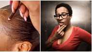 Hairstyle hack: Mixed reactions trail video of lady using brow pencil to fill her edges