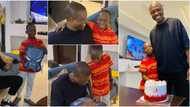 Nigerians hail Vector as rapper finally visits boy who cried profusely for his autograph, gifts him Marvel bag