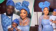 Husband, wife, and son give family goals in stylish blue outfits, impresses netizens: "Fine people"