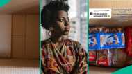Student budget: Nigerian lady packages 20k food with bag of rice, milk, maggi, oil, spaghetti