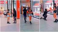 "Don't try this in Naija": Oyinbo lady pursues handsome black man, collects his phone number, video goes viral