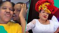 Toyin Abraham runs off after unexpected cheek kiss from fan, video trends