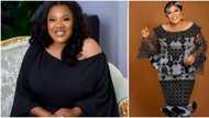 Ankara inspiration: Toyin Abraham rocks monochrome print infused with lacey details