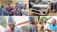 Nigerian governor celebrates driver who gave him opportunity to be bus conductor, gifts him Hilux Van