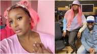 I’m making tunes with a legend: DJ Cuppy shares photo with British singer Donaeo as she returns to studio