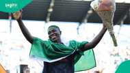 Bay FC celebrate Super Falcons legend Asisat Oshoala following WAFCON victory