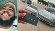 "Tesla model 3": Man drives Tesla electric car worth $53,000, manufactured by Elon Musk's company